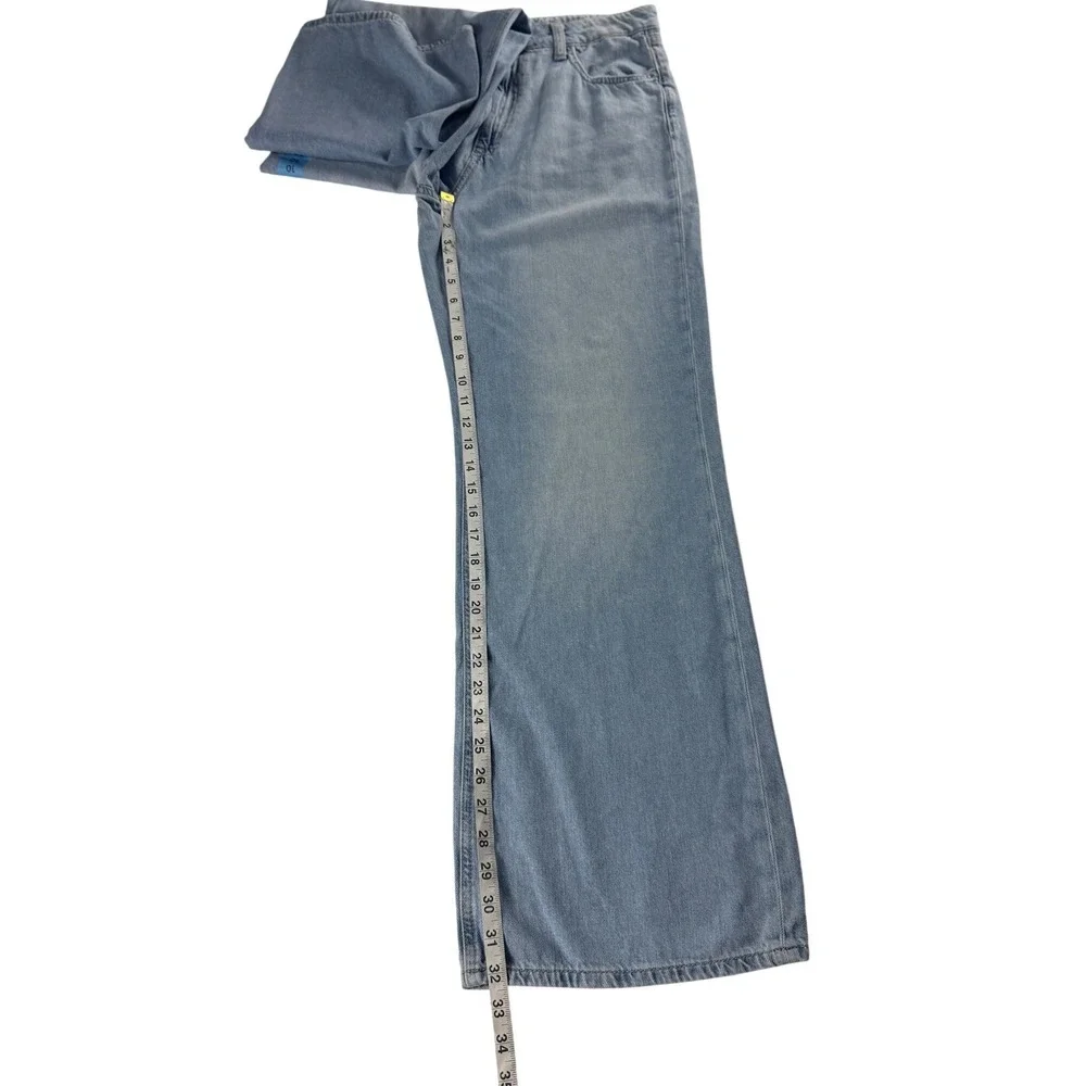Aeropostale High Rise Wide Leg Jeans Medium Wash Blue Denim Womens 10 156921 NEW